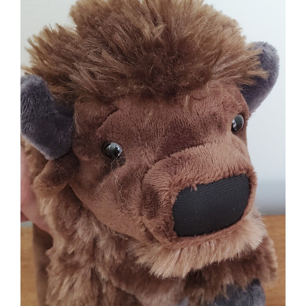 Wild Republic Plush BISON Buffalo Brown Cuddlekins 9" Soft Shaggy Squishy 2014